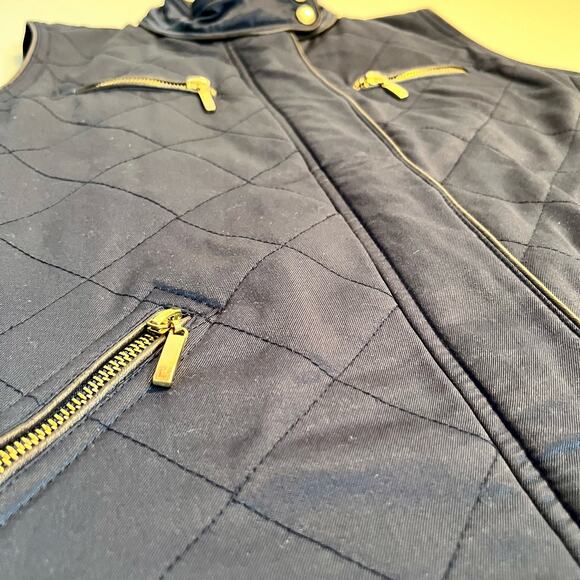 Pendleton Quilted Vest Women Size M Full Zip Navy Blue - Picture 8 of 12